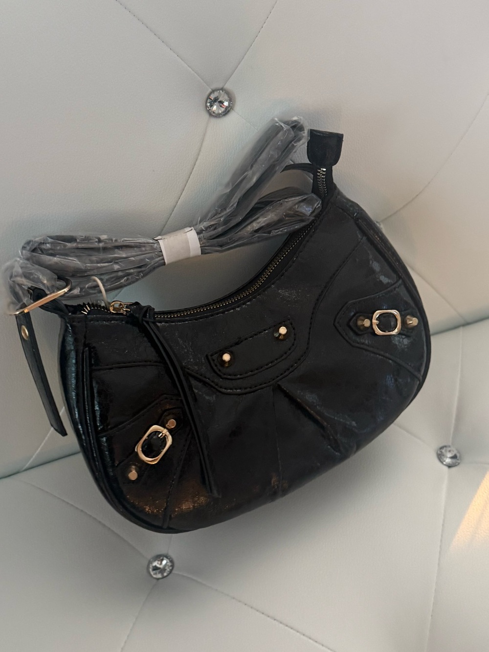 Whitney Metallic Shining Crossbody Bag, Shoulder Bag
